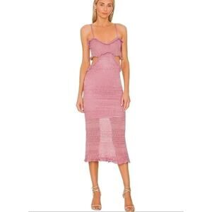 Misa Los Angeles Skye Cut Out Midi Dress Size Medium NWT